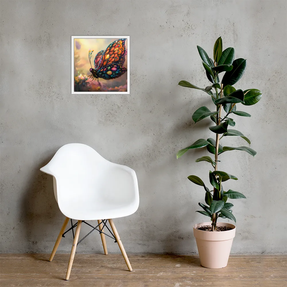 Whispers of a Colorful Dream | Poster with White Frame | 16″×16″