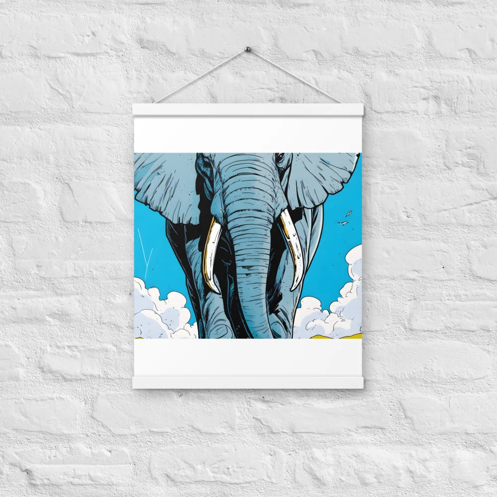 Majestic Presence: The Elephant | Poster With White Wood Hanger | 16″×20″