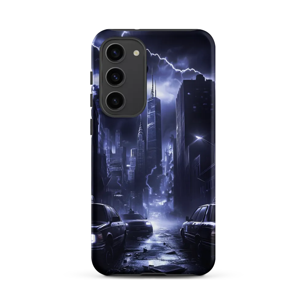 Stormy Cityscape: Shadows of the Night | Phone Case |  S23 Plus | Tough Case | Matte