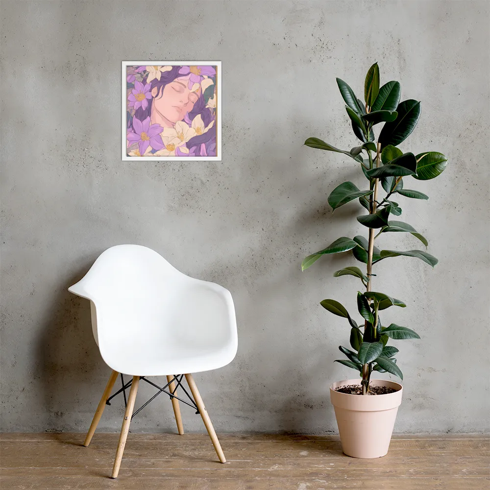 Harmony in Bloom | Poster with White Frame | 16″×16″
