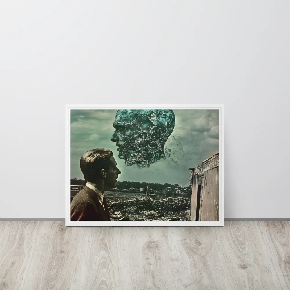 Ethereal Reflections: Identity in a Fragmented World | Canvas with White Frame | 18″×24″