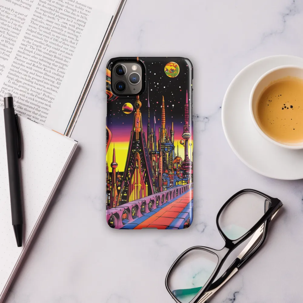 Futuristic Cosmos: A Journey Through Neon Cities | Phone Case |  11 Pro Max | Snap Case | Glossy