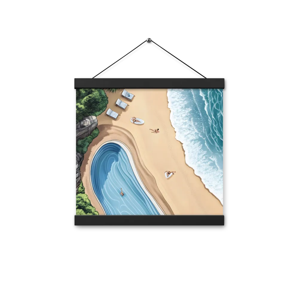 Serenity by the Shore | Poster With Black Wood Hanger | 12″×12″