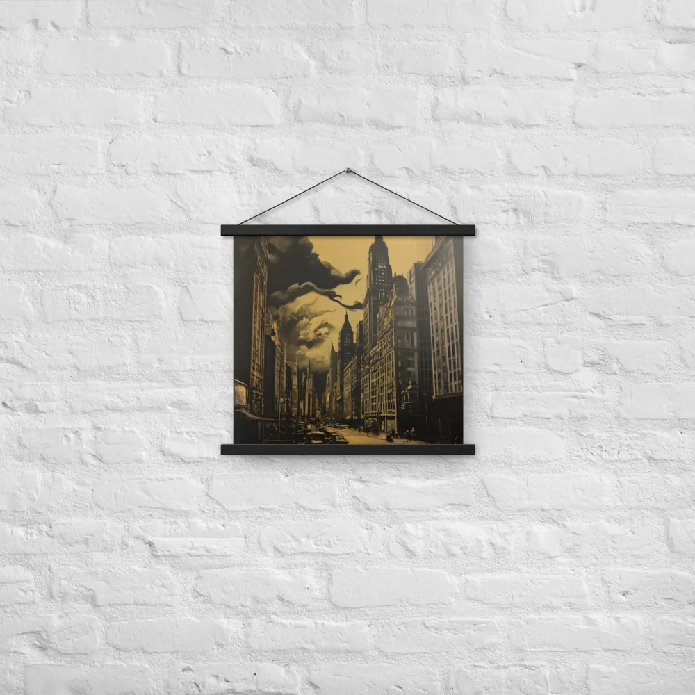 Echoes of a Forgotten Skyline | Poster With Black Wood Hanger | 18″×18″