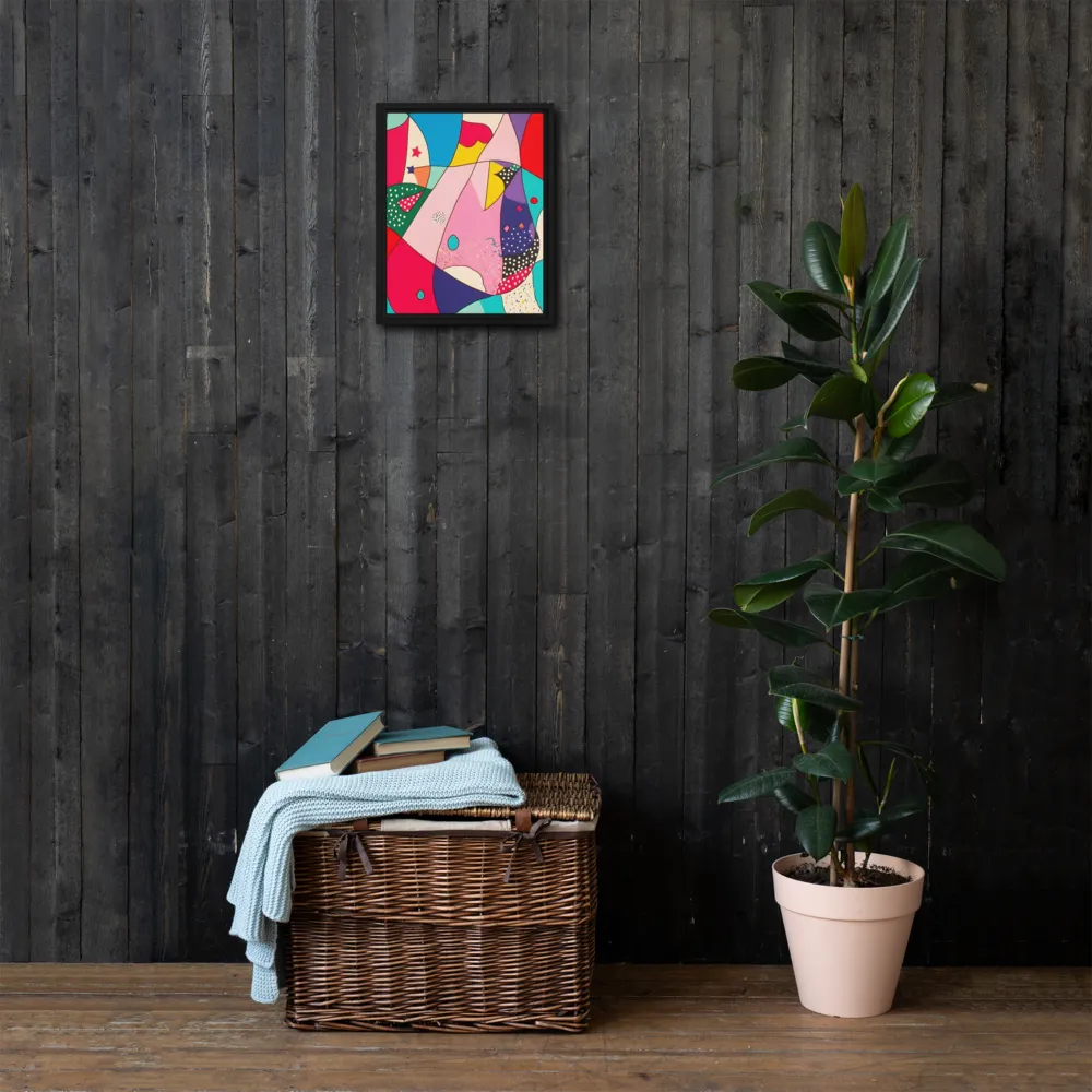 Playful Geometry in Color | Canvas with Black Frame | 11″×14″