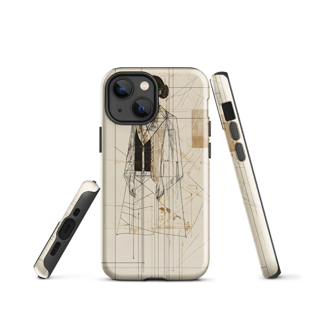 Elegance in Lines | Phone Case |  13 mini | Tough Case | Glossy