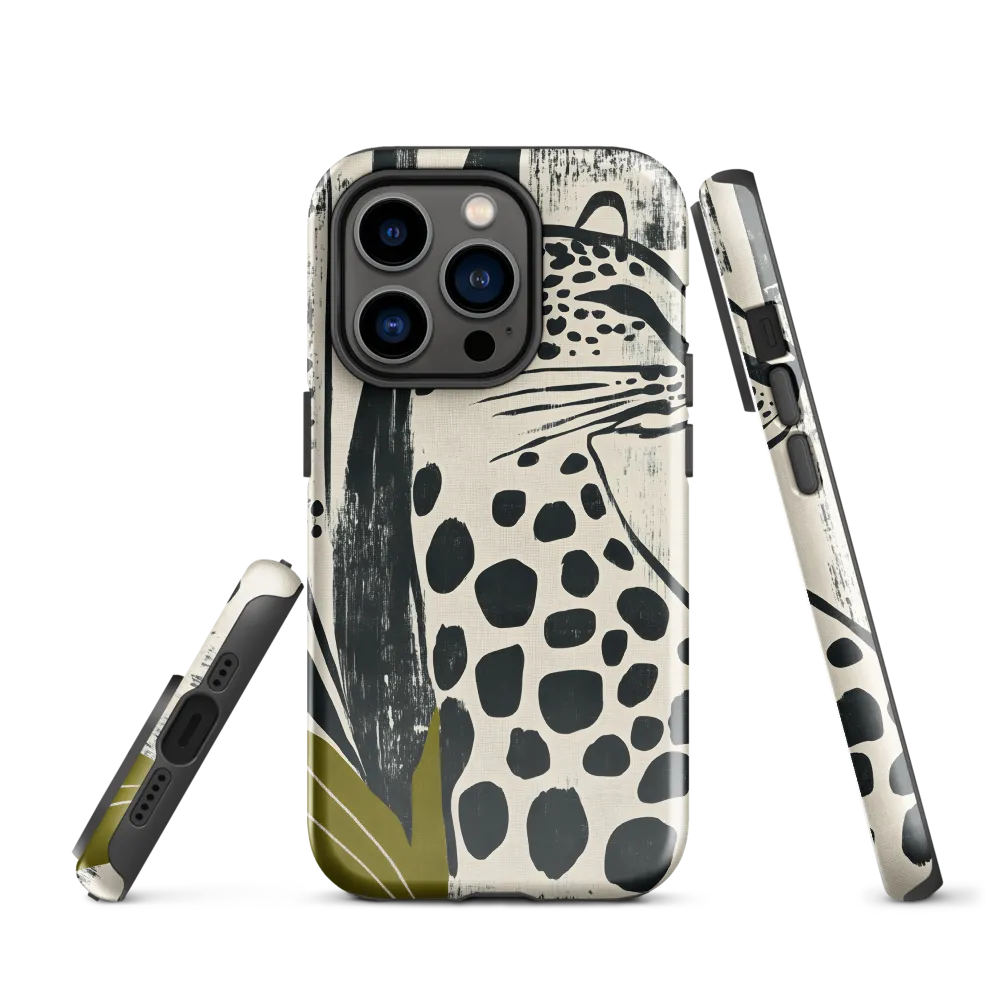 Leopard in Silhouette: A Modern Appeal | Phone Case |  14 Pro | Tough Case | Glossy
