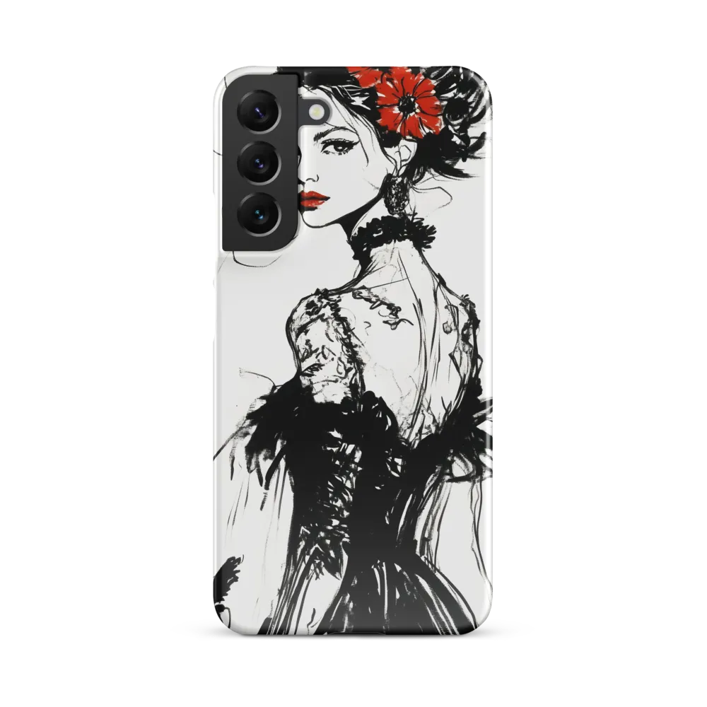 Elegance in Black and Red | Phone Case |  S22 Plus | Snap Case | Glossy