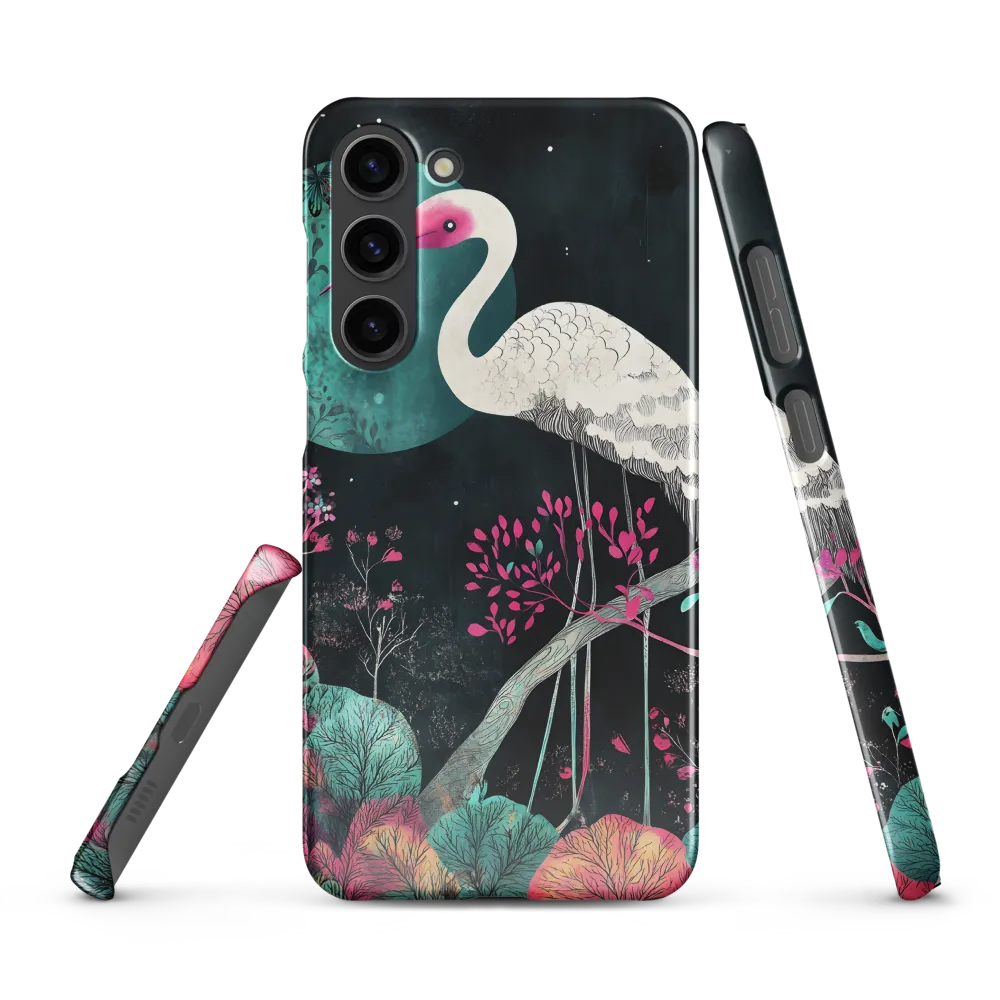 Ethereal Presence: Heron in a Floral Dreamscape | Phone Case |  S23 Plus | Snap Case | Glossy