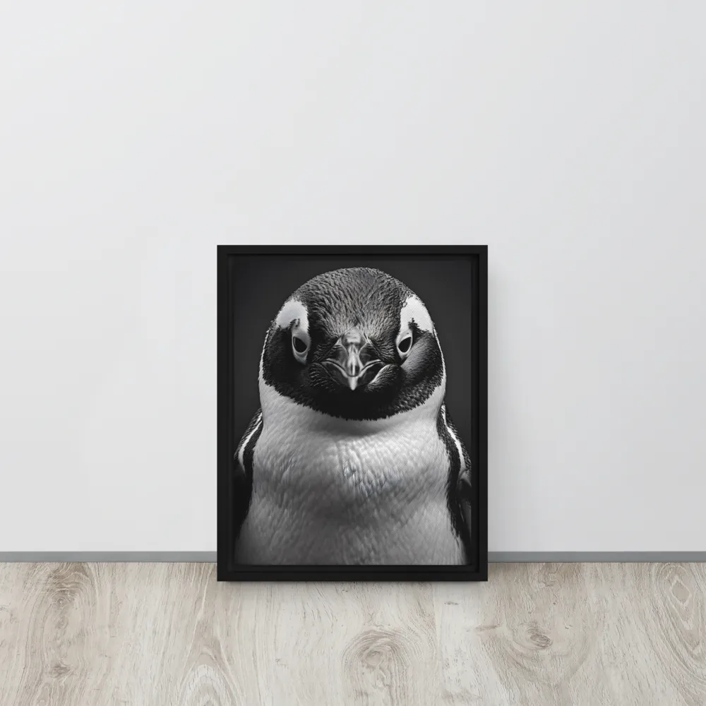 Majestic Penguin Portrait | Canvas with Black Frame | 11″×14″