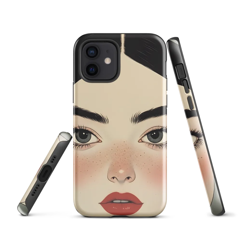 Serenity Captured: A Modern Portrait | Phone Case |  12 | Tough Case | Glossy