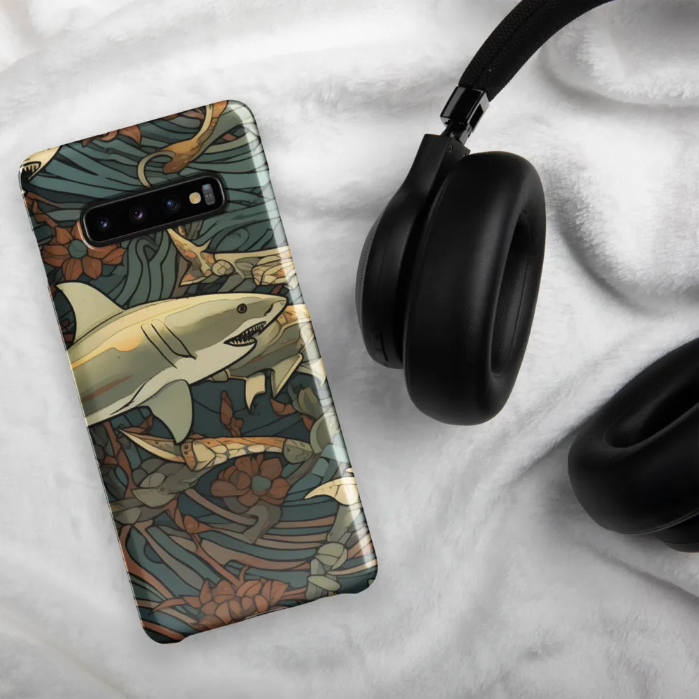 Dynamic Harmony of Sharks and Flora | Phone Case |  S10 Plus | Snap Case | Glossy