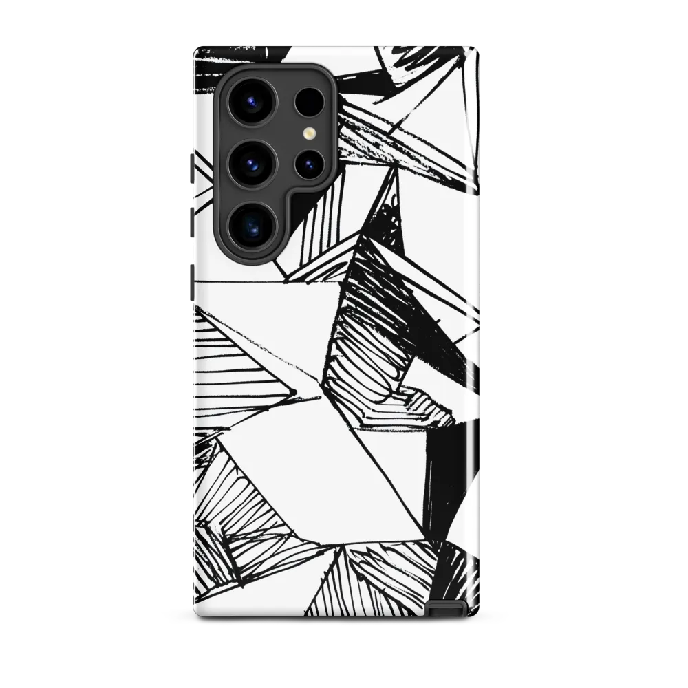 Dynamic Geometry in Ink | Phone Case |  S24 Ultra | Tough Case | Glossy
