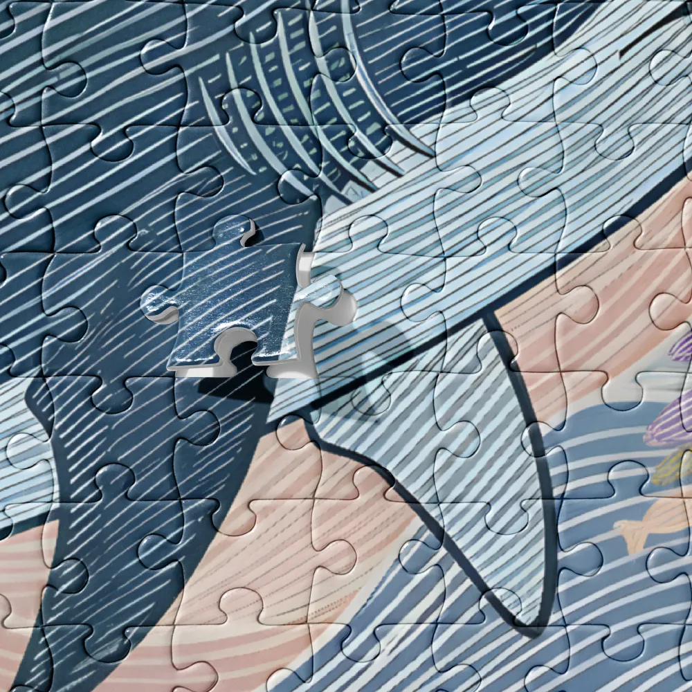 Shark in Flowing Waves 
 Jigsaw Puzzle