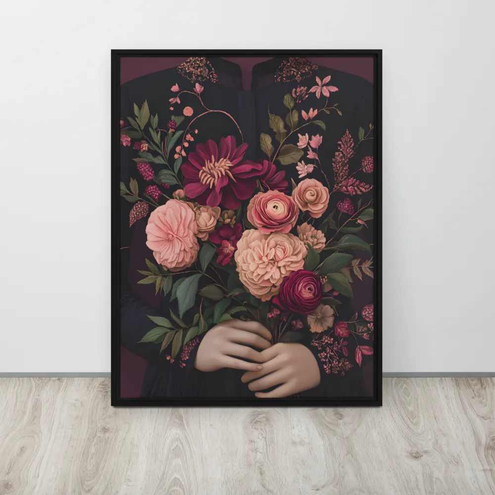 Botanical Elegance | Canvas with Black Frame | 24″×32″