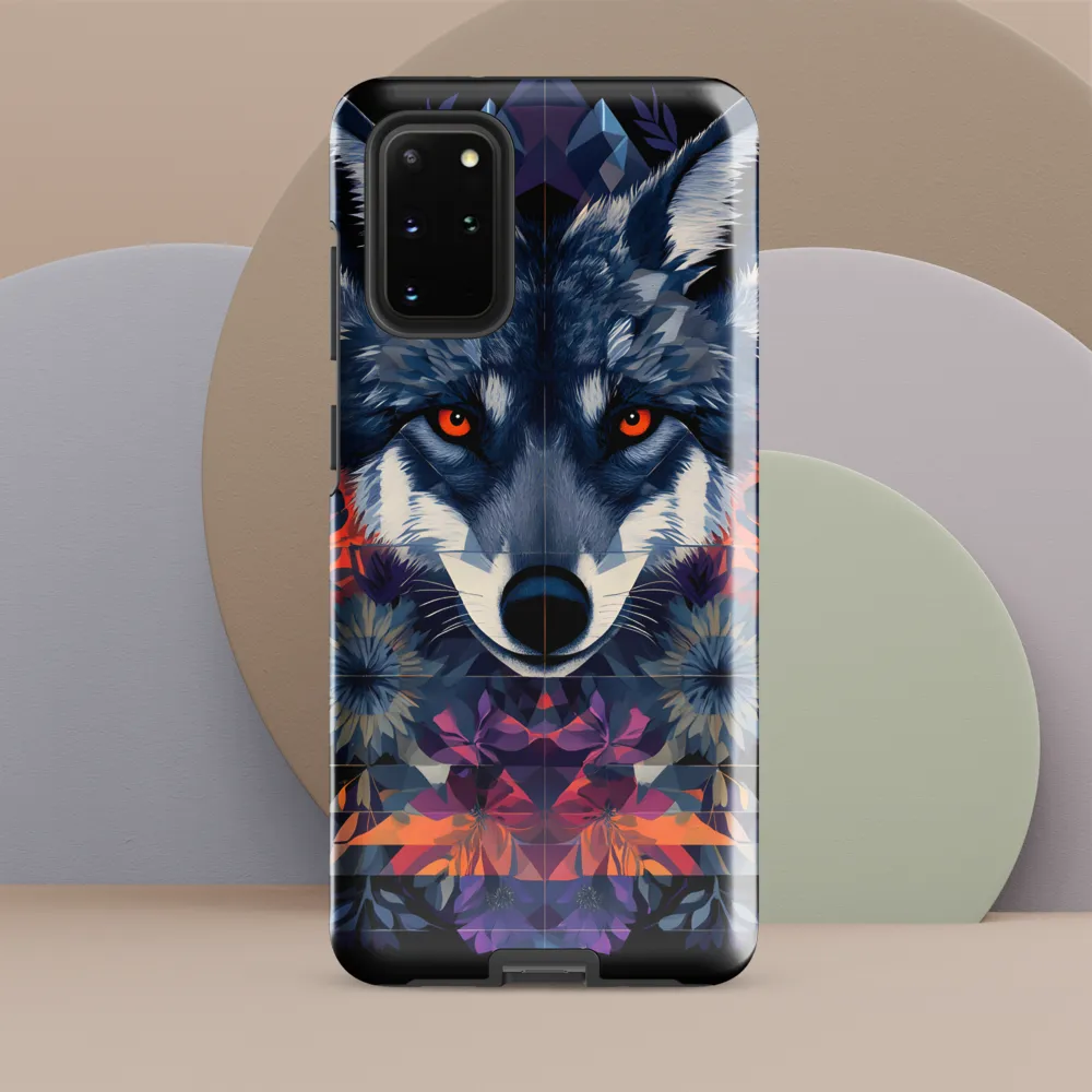 Mystical Wolf Amidst Floral Geometry