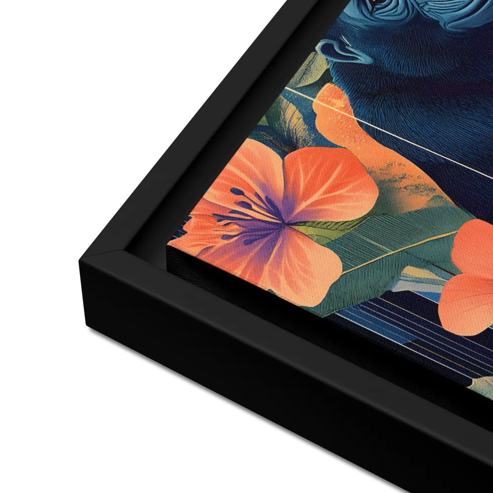 Harmony of Nature and Geometry | Canvas with Black Frame | 16″×16″
