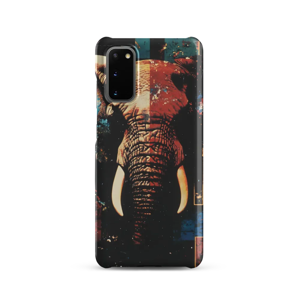 Split Portrait: Elephant in Red and Teal