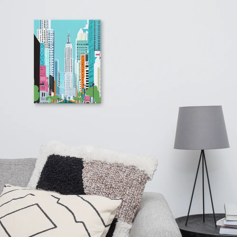Urban Symphony: A Modern Cityscape | Canvas | 16″×20″