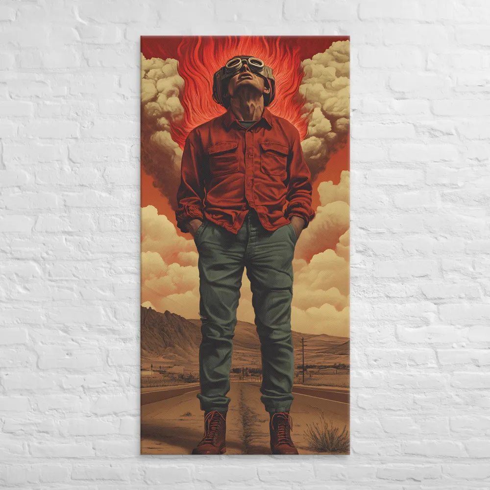 Defiant Spirit in a Surreal Landscape | Canvas | 30″×60″
