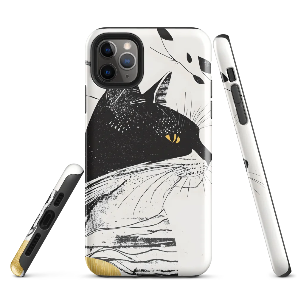 Whiskered Elegance: A Minimalist Cat Profile | Phone Case |  11 Pro Max | Tough Case | Glossy