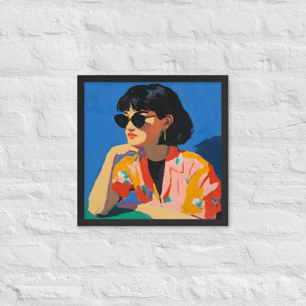 Sunglass Reverie 
 Poster with Black Frame | 16″x 16″