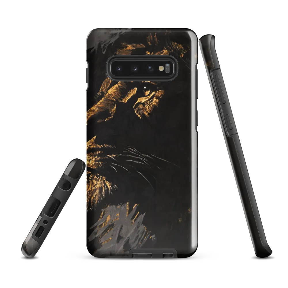 Majestic Gaze: The Golden Lion | Phone Case |  S10 Plus | Tough Case | Glossy