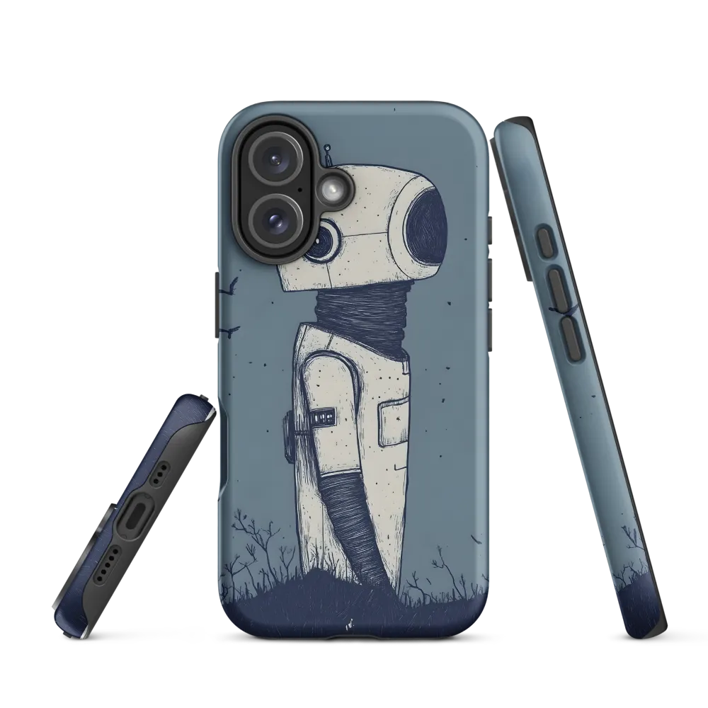 Contemplative Robot in a Barren Landscape | Phone Case