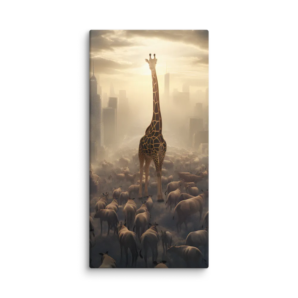 Urban Serengeti: A Giraffe's Perspective | Canvas | 20″×40″