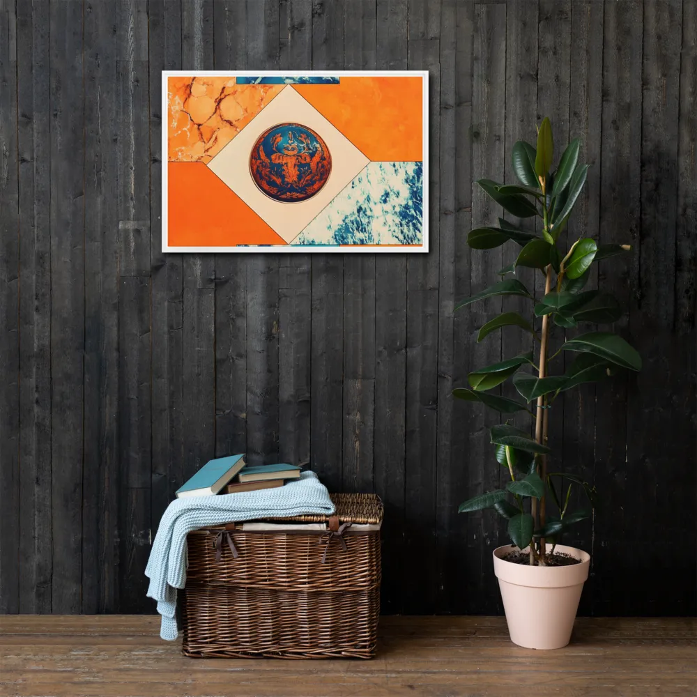 Harmonious Encounters: Abstract Geometry | Canvas with White Frame | 20″×30″