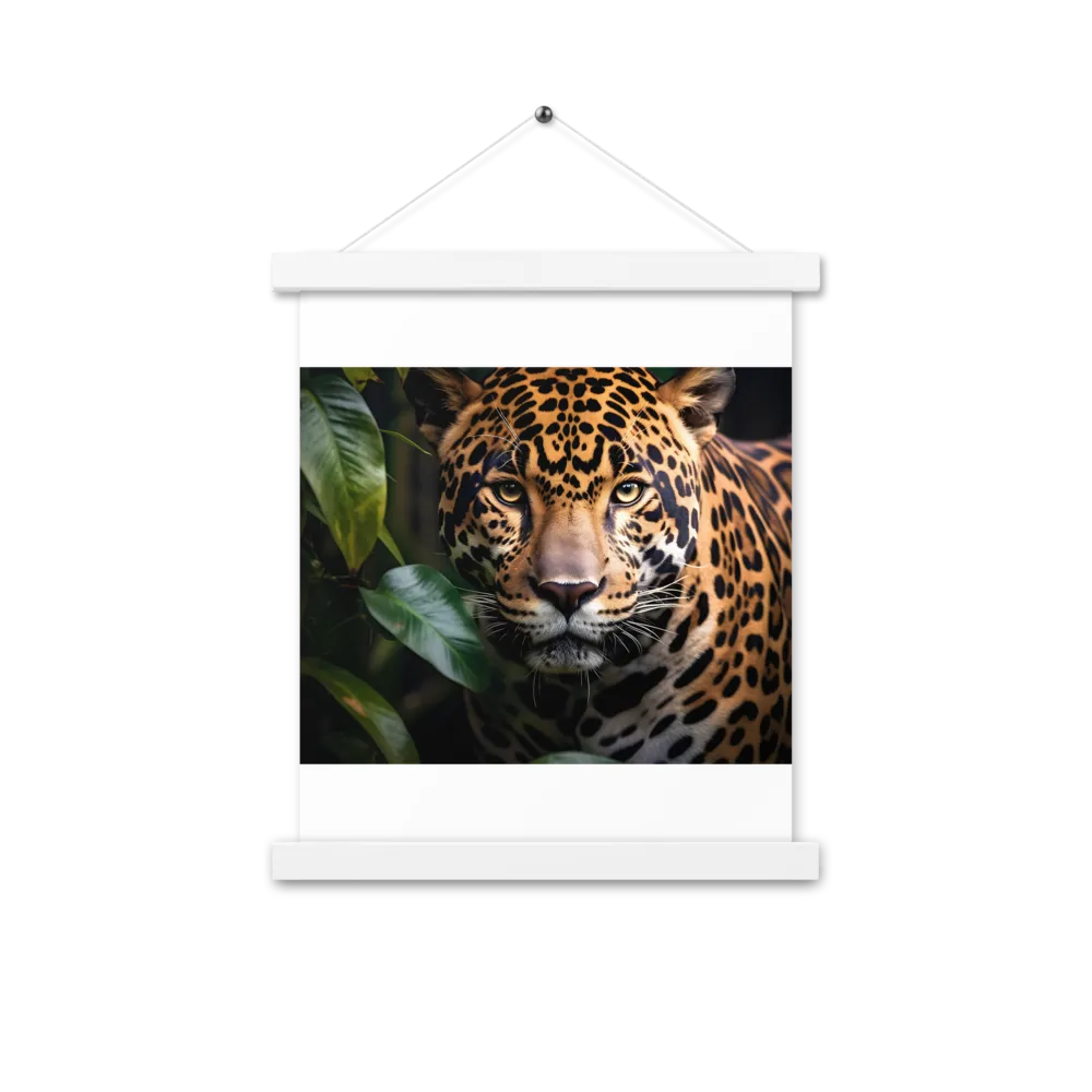 The Intensity of Nature: A Jaguar’s Gaze | Poster With White Wood Hanger | 11″×14″