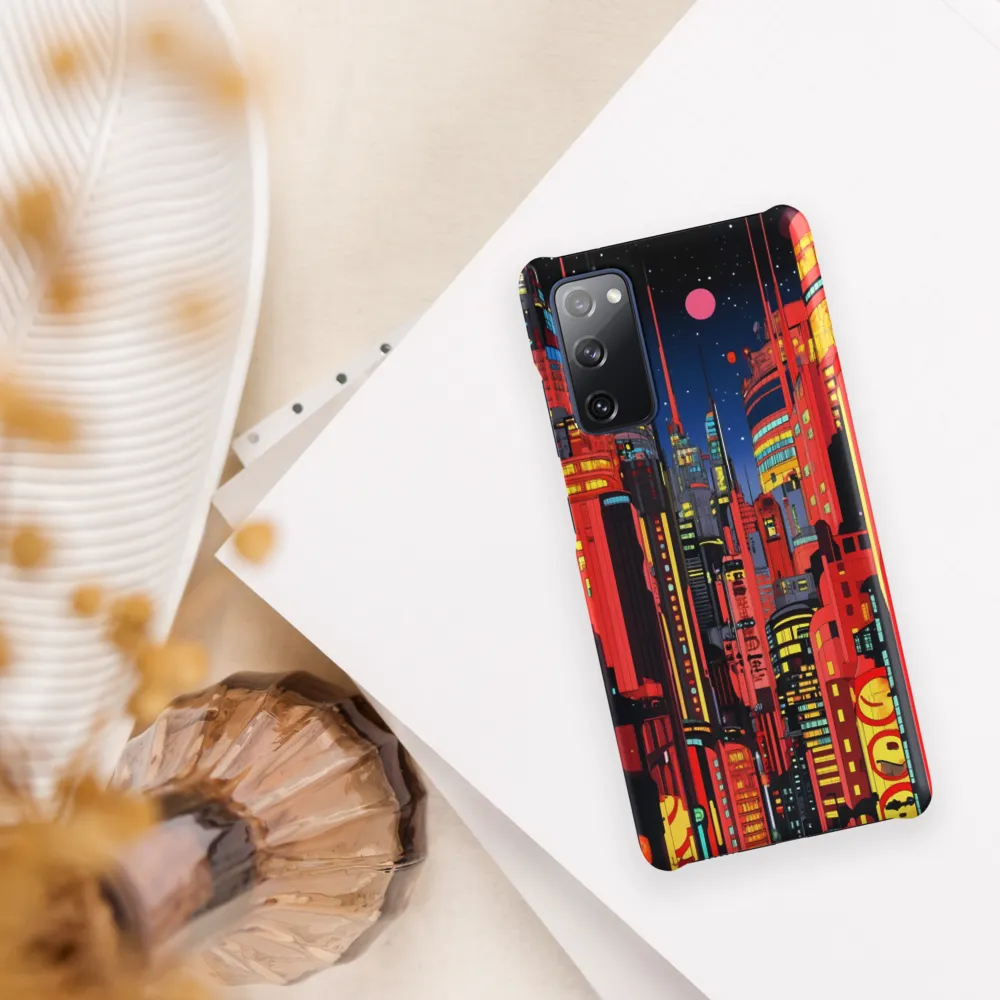 Neon Dreams: A Cyberpunk Cityscape | Phone Case |  S20 FE | Snap Case | Matte