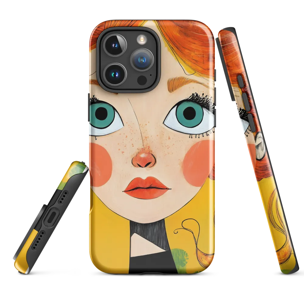 Whimsical Portrait of a Girl | Phone Case |  16 Pro Max | Tough Case | Glossy