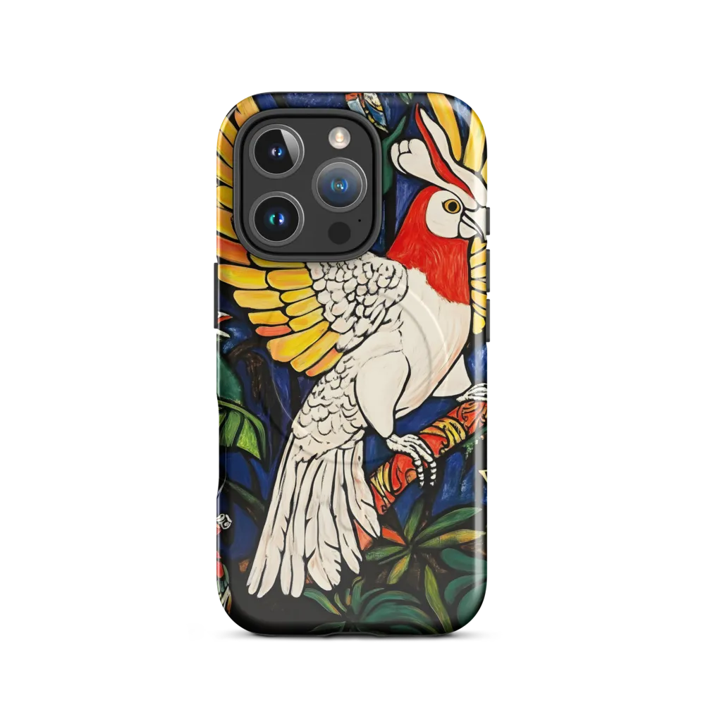 Cockatoo on a Patterned Branch