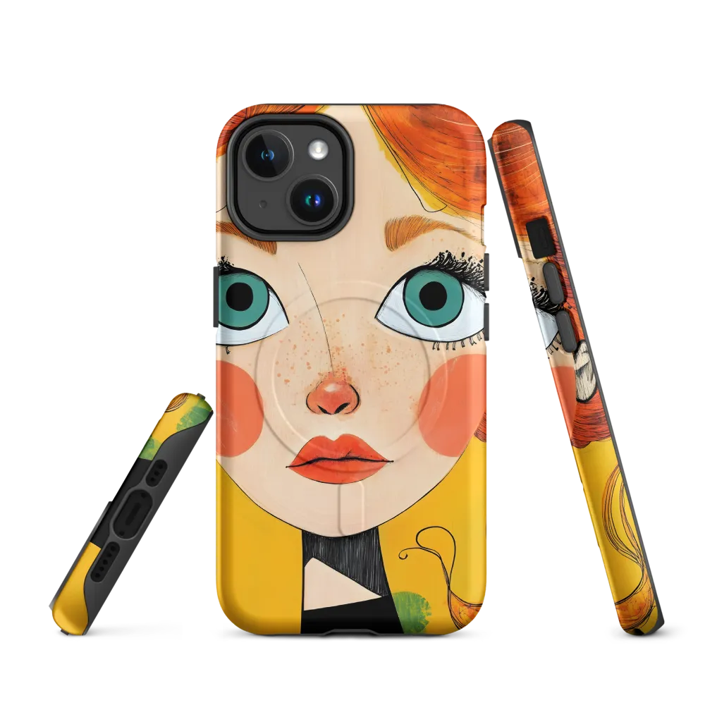 Whimsical Portrait of a Girl | Phone Case |  14 | MagSafe® Tough Case | Matte
