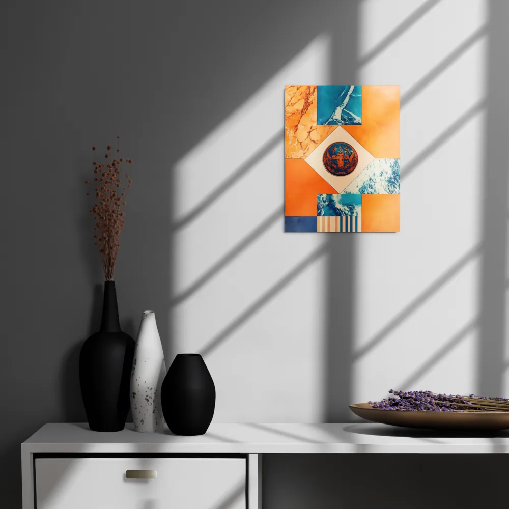 Harmonious Encounters: Abstract Geometry | Metal Print | 11″×14″