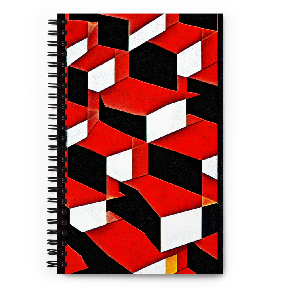 Dynamic Geometric Interplay | Spiral Notebook