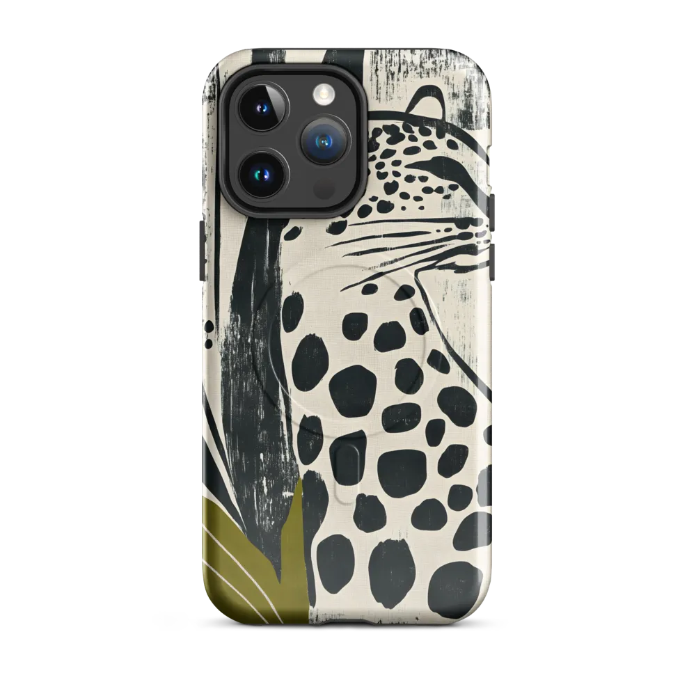 Leopard in Silhouette: A Modern Appeal | Phone Case |  14 Pro Max | MagSafe® Tough Case | Glossy