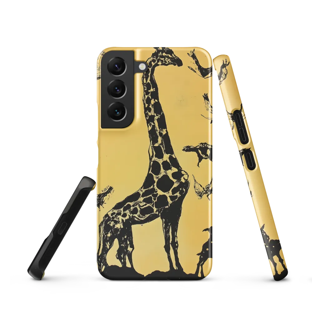 Whimsical Harmony of Giraffe and Birds