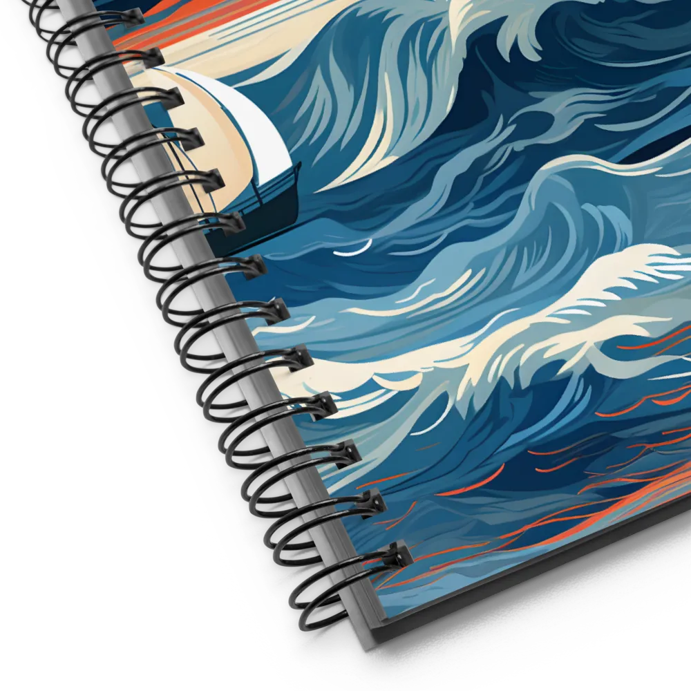 Ocean Whispers: A Voyage at Dusk | Spiral Notebook