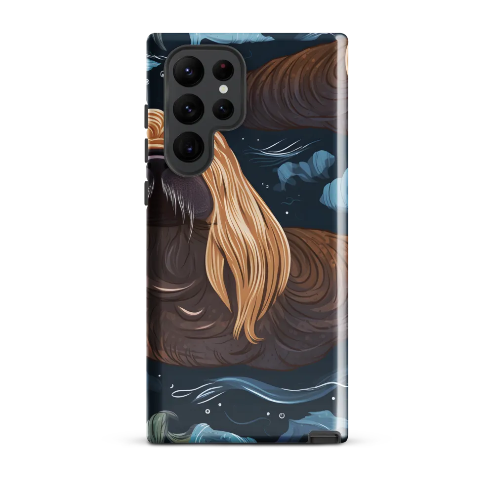 Whimsical Walruses in Deep Blue