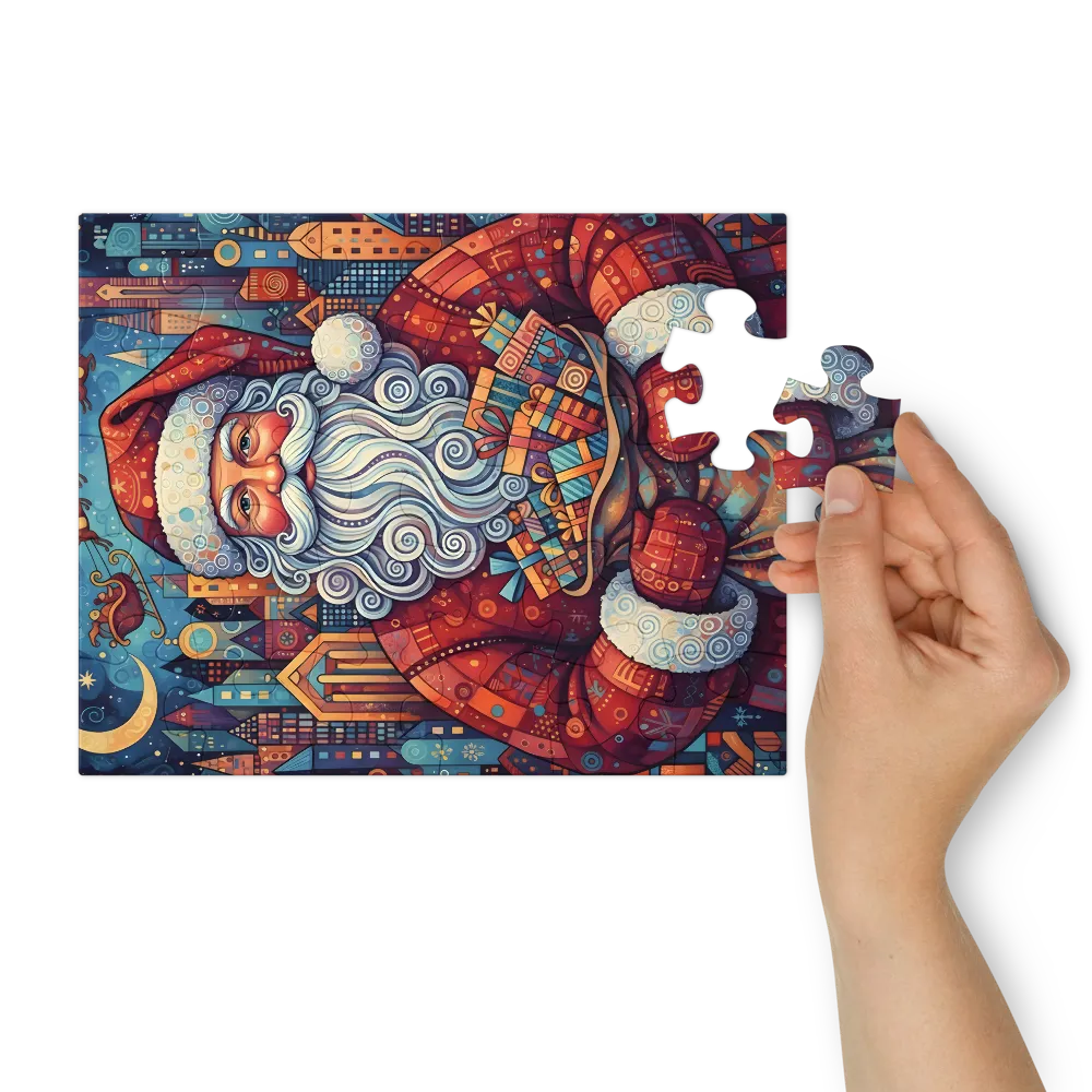 Santa's Gift Bag 
 Jigsaw Puzzle in Tin Box