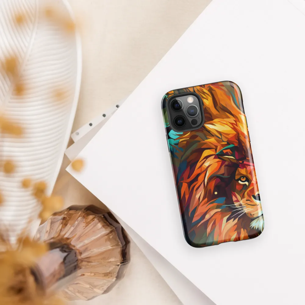 Majestic Gaze: The Polygonal Lion