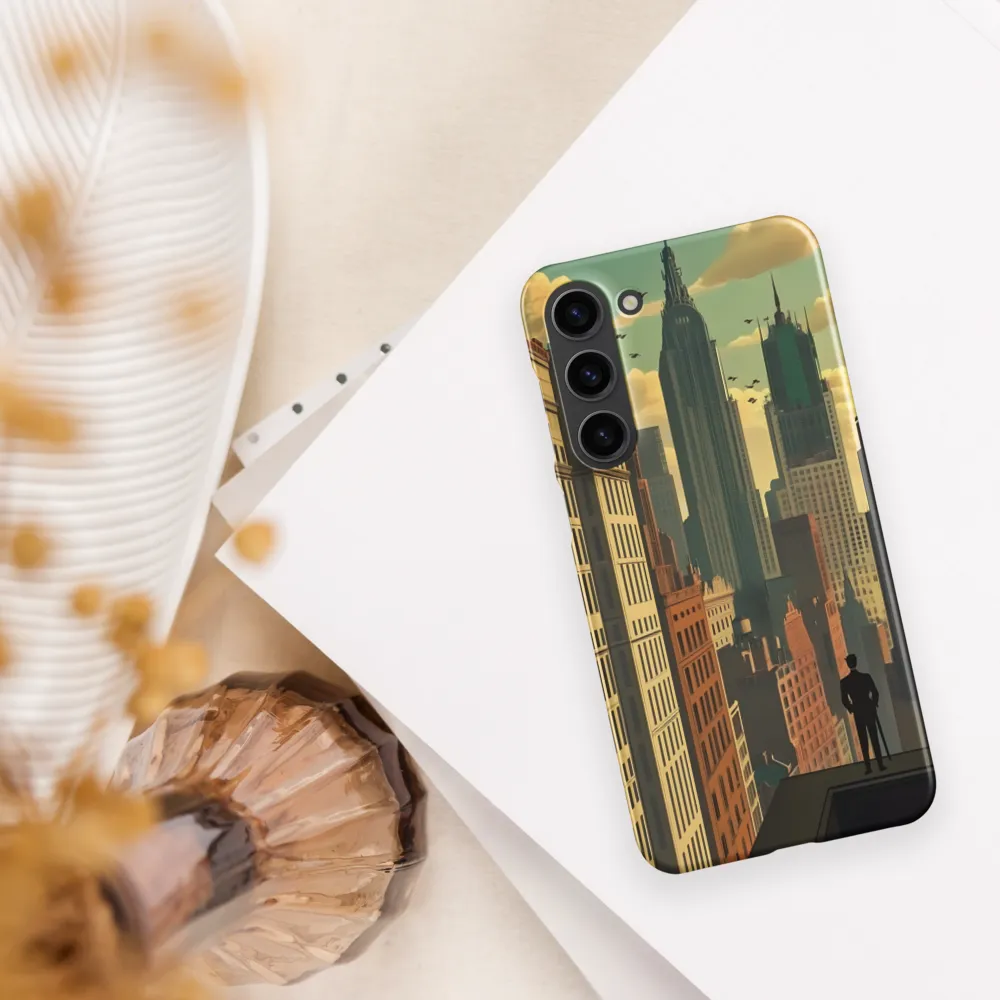 Urban Dreams: A Silhouette in Art Deco Cityscape