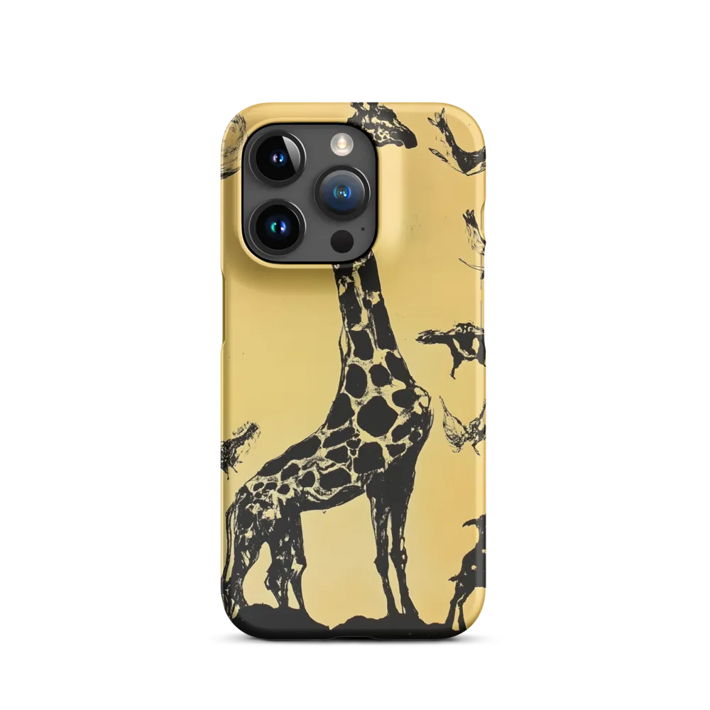 Whimsical Harmony of Giraffe and Birds