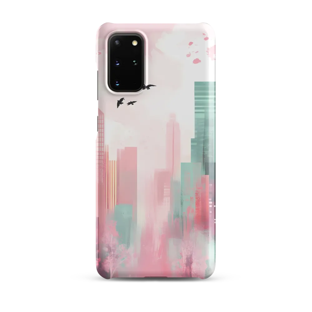 Dreamy Cityscape in Pink and Cyan