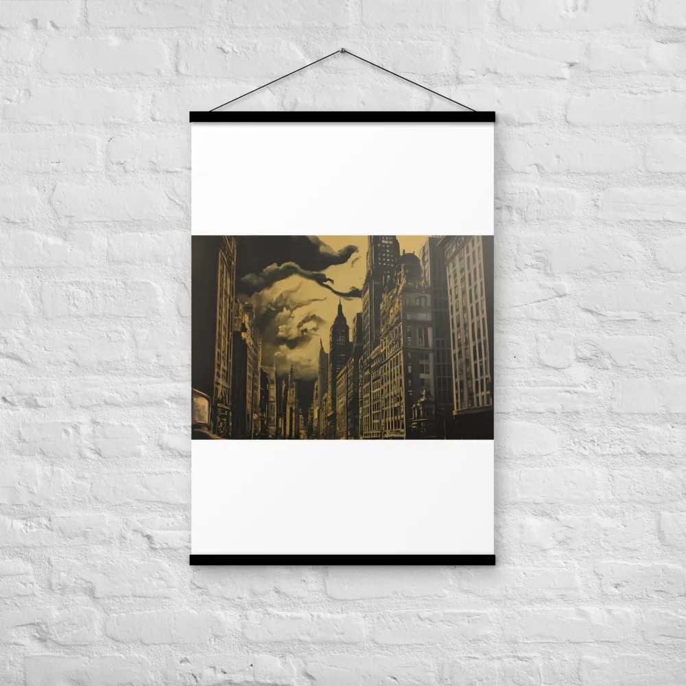 Echoes of a Forgotten Skyline | Poster With Black Wood Hanger | 24″×36″