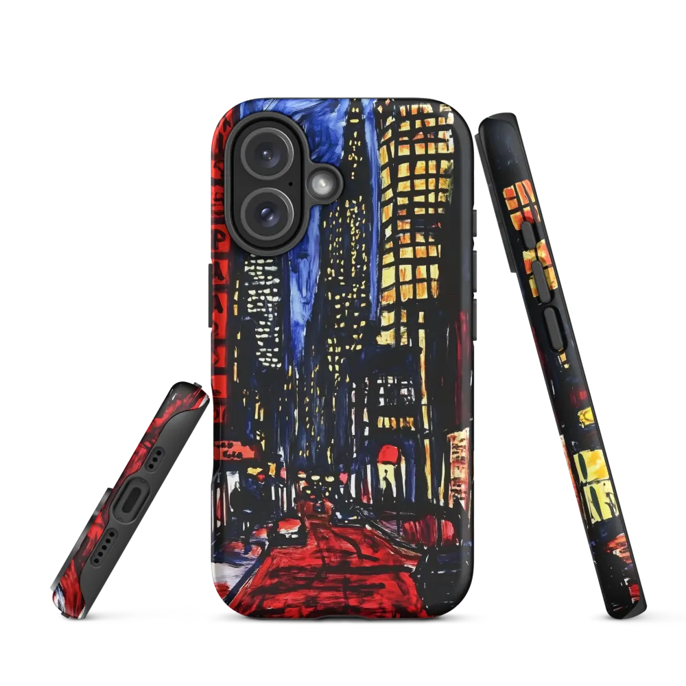 Urban Nightscape: A Journey Through Neon Lights | Phone Case