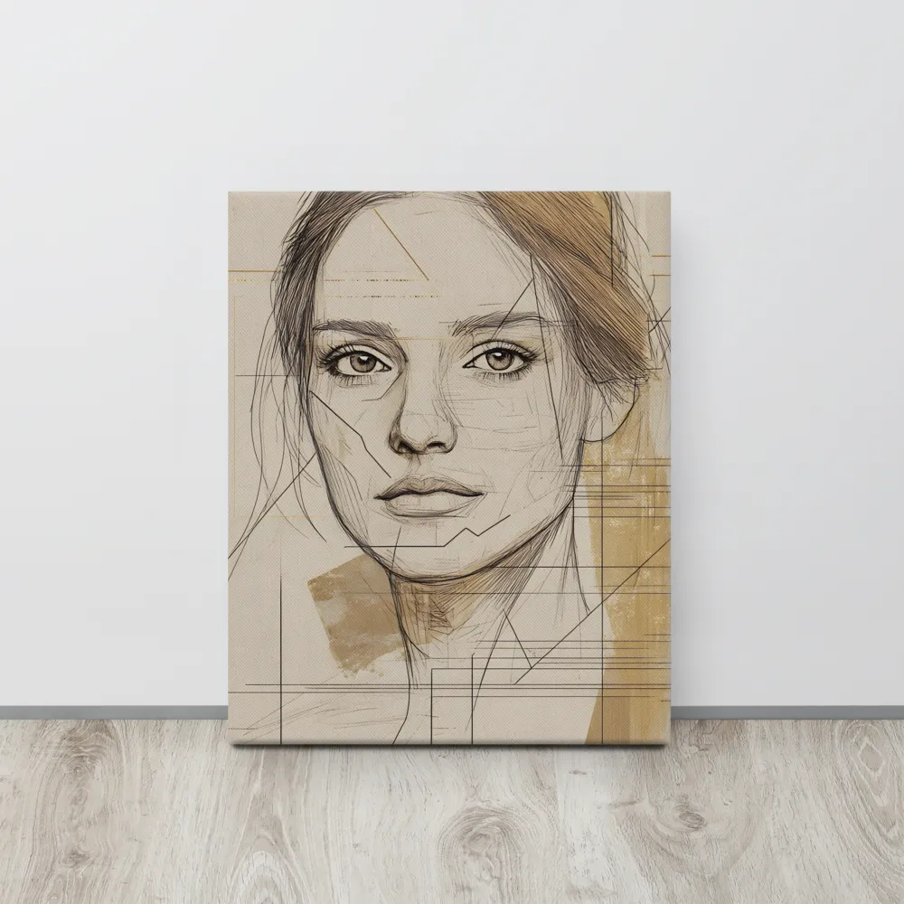 Geometric Elegance: A Modern Portrait | Canvas | 16″×20″