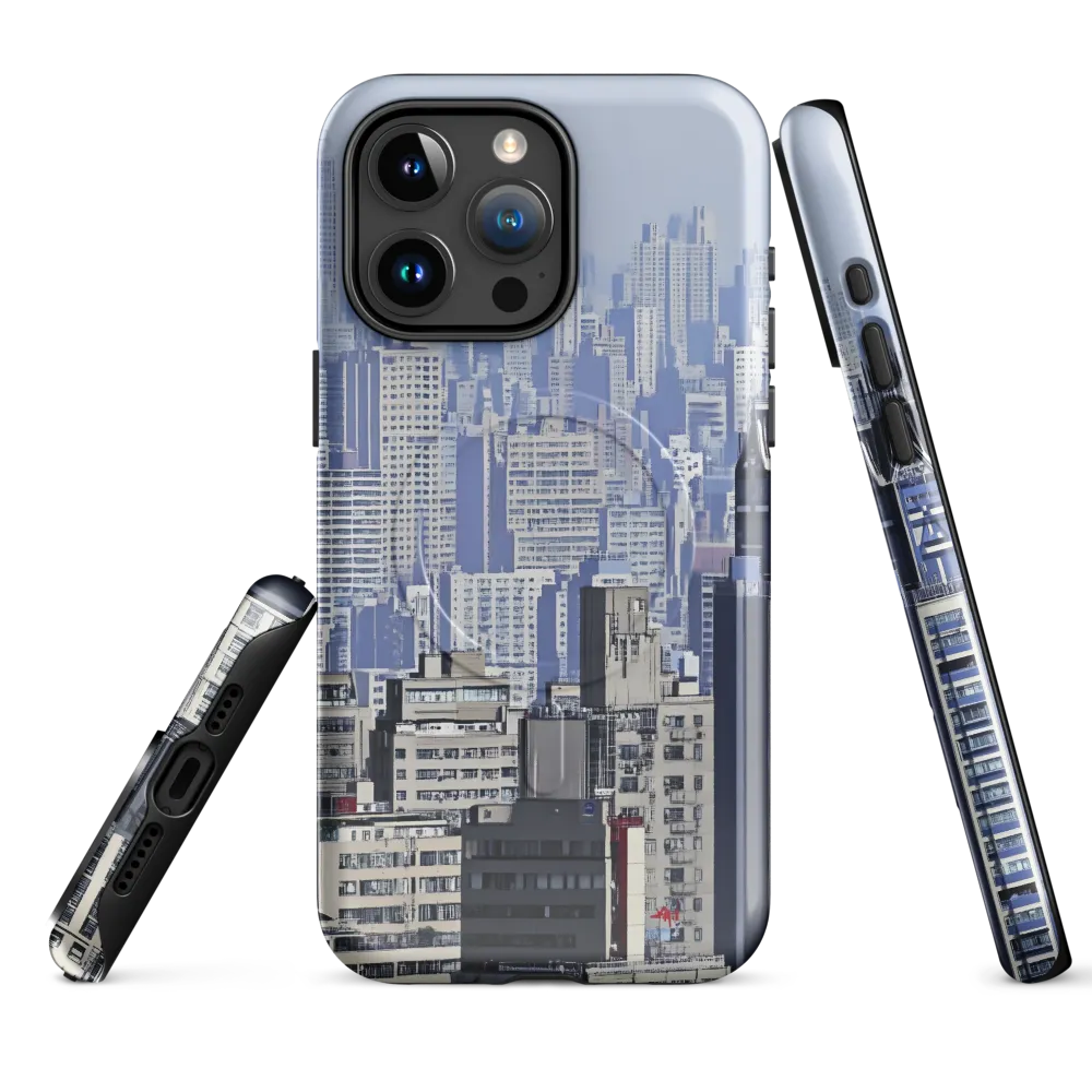 Urban Symphony: A Cityscape in Blues and Grays